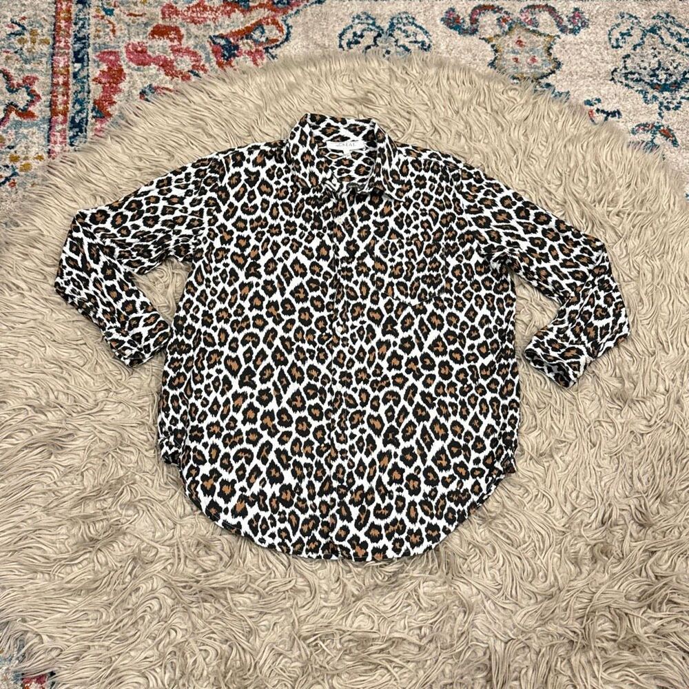 The Great. Collared Button Down Cheetah Print Top… - image 2